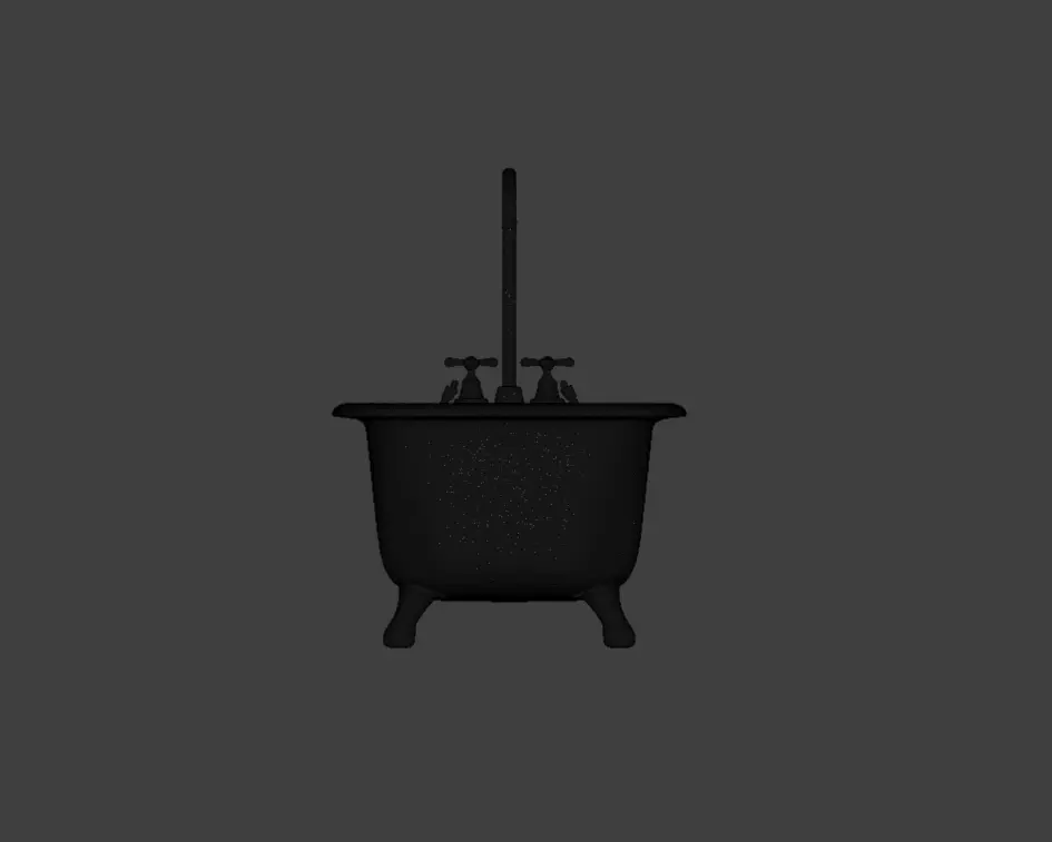 Rustic Repose Bathtub Low-poly 3D model_22