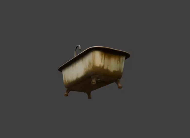 Rustic Repose Bathtub Low-poly 3D model_10