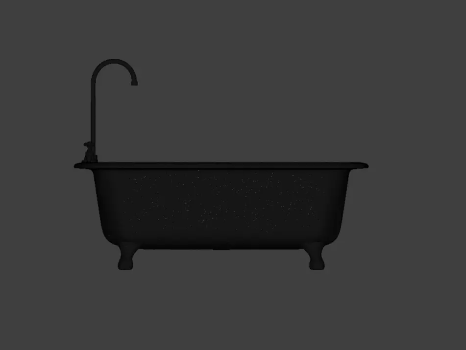 Rustic Repose Bathtub Low-poly 3D model_19