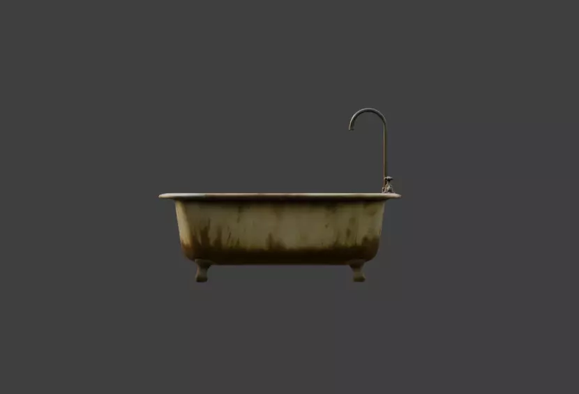 Rustic Repose Bathtub Low-poly 3D model_3