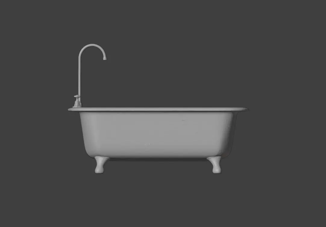Rustic Repose Bathtub Low-poly 3D model_13