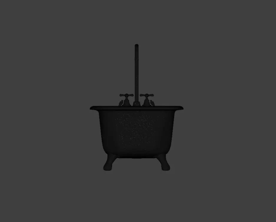 Rustic Repose Bathtub Low-poly 3D model_20
