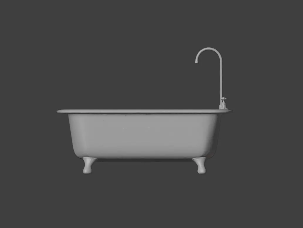Rustic Repose Bathtub Low-poly 3D model_15