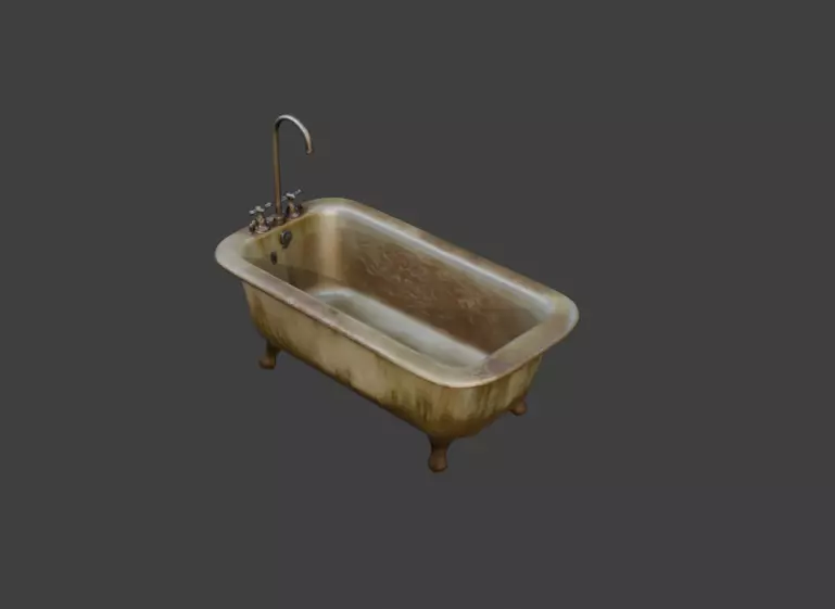 Rustic Repose Bathtub Low-poly 3D model_0
