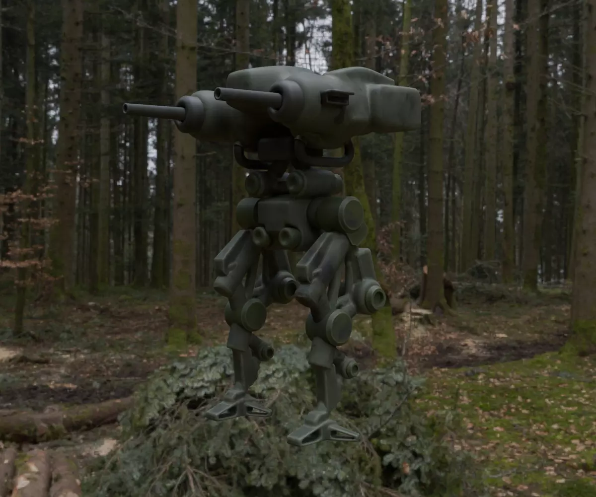 Mecha - Prototype 007 Low-poly 3D model_8