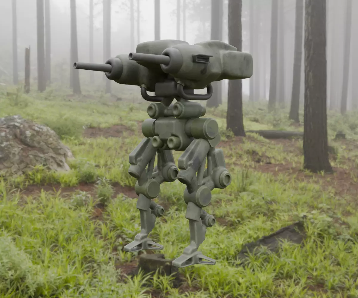 Mecha - Prototype 007 Low-poly 3D model_9