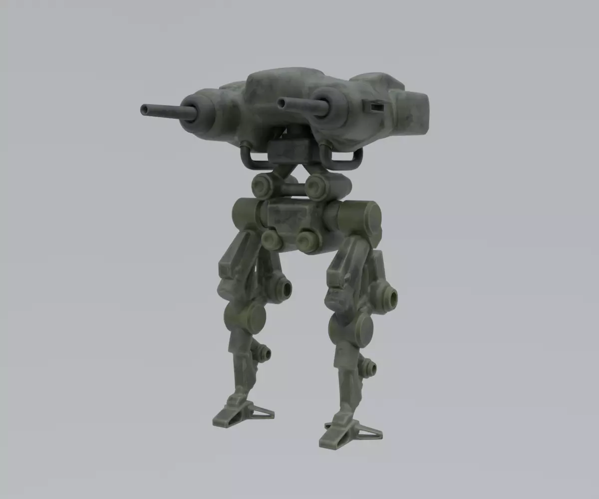 Mecha - Prototype 007 Low-poly 3D model_0