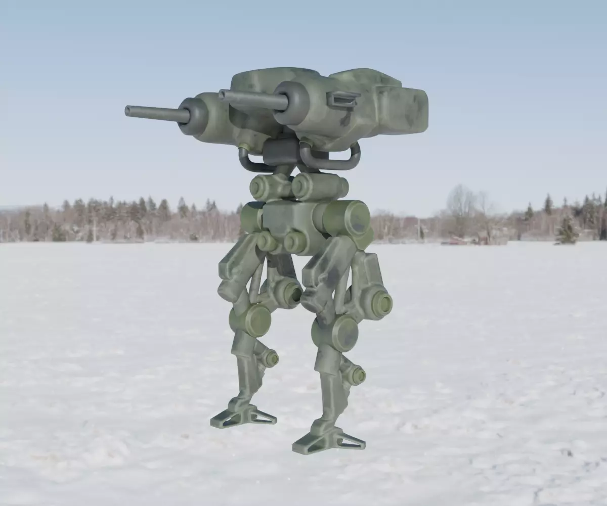 Mecha - Prototype 007 Low-poly 3D model_10