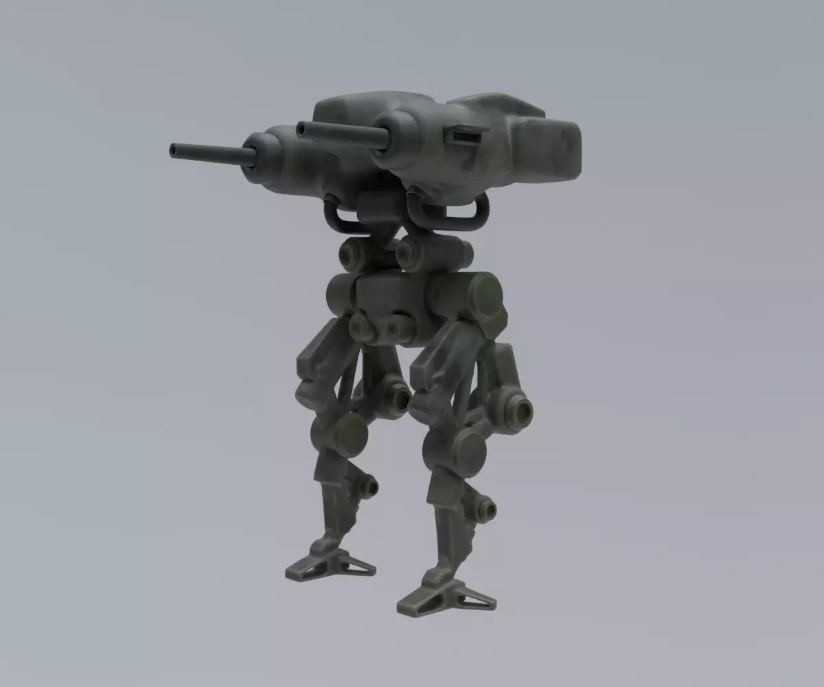 Mecha - Prototype 007 Low-poly 3D model_3