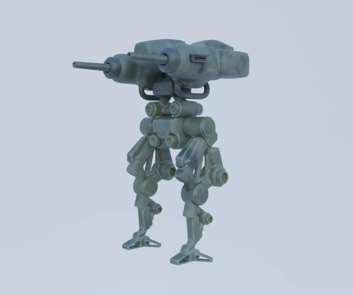 Mecha - Prototype 007 Low-poly 3D model_5
