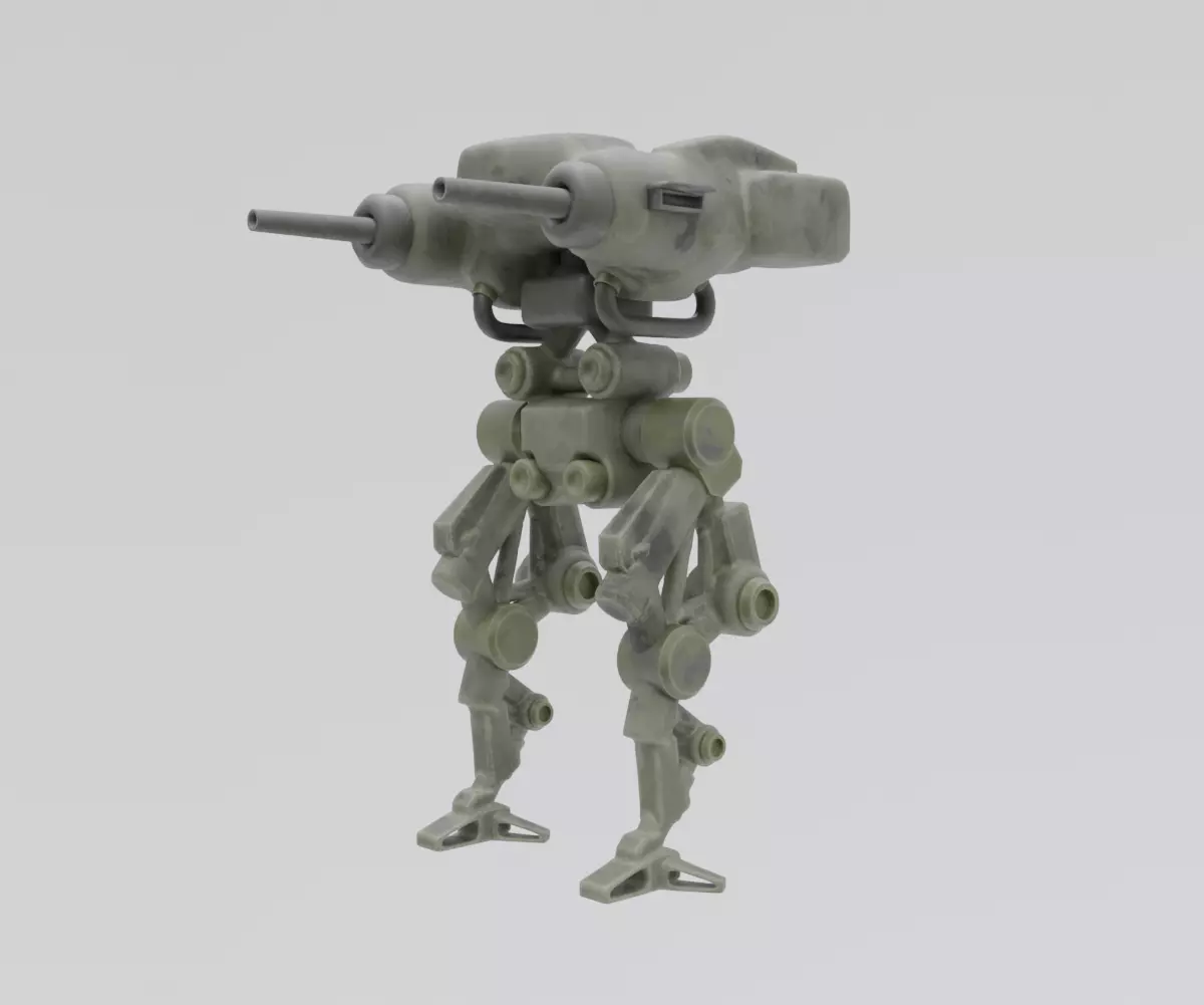 Mecha - Prototype 007 Low-poly 3D model_4