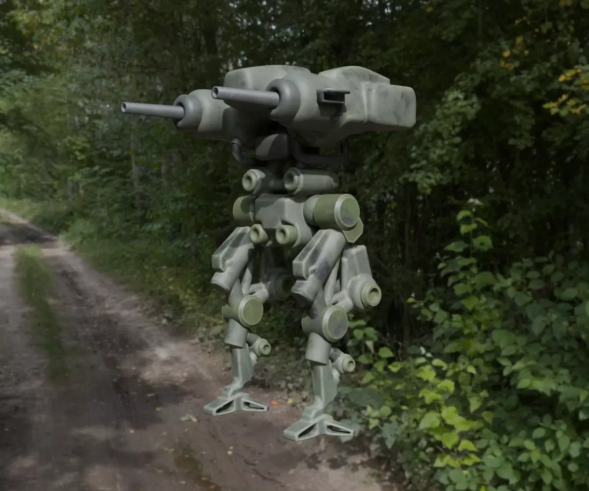 Mecha - Prototype 007 Low-poly 3D model_7