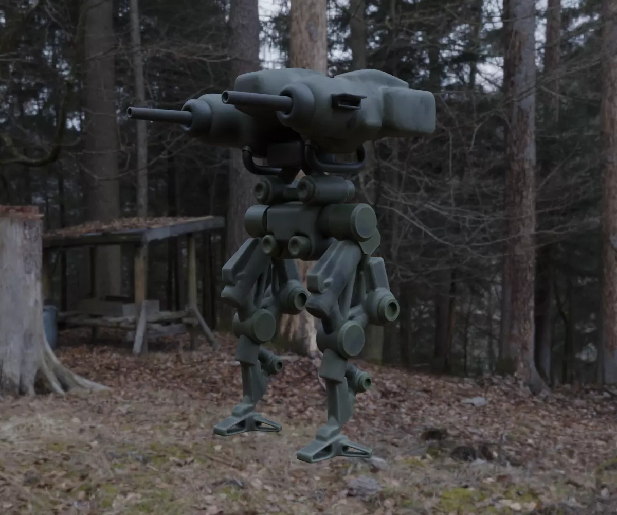 Mecha - Prototype 007 Low-poly 3D model_6