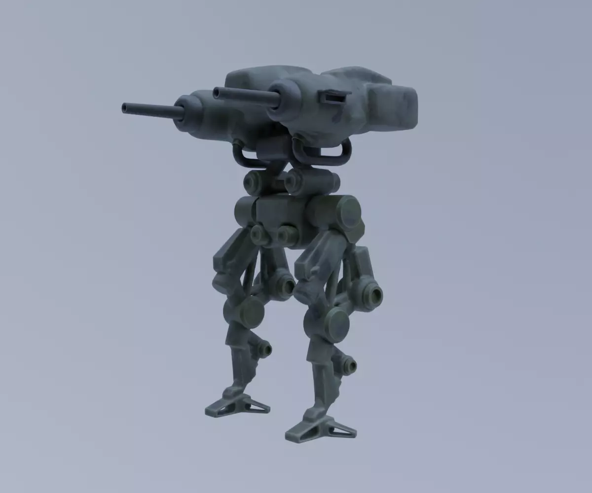 Mecha - Prototype 007 Low-poly 3D model_1