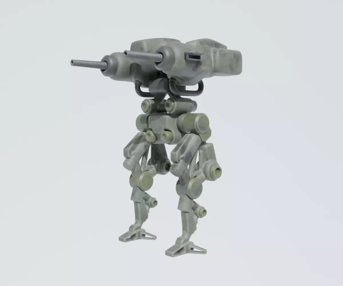 Mecha - Prototype 007 Low-poly 3D model_2