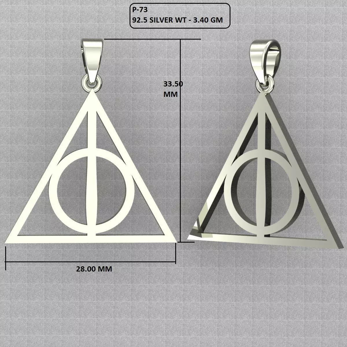 Triangular Women Pendant 3D print model
