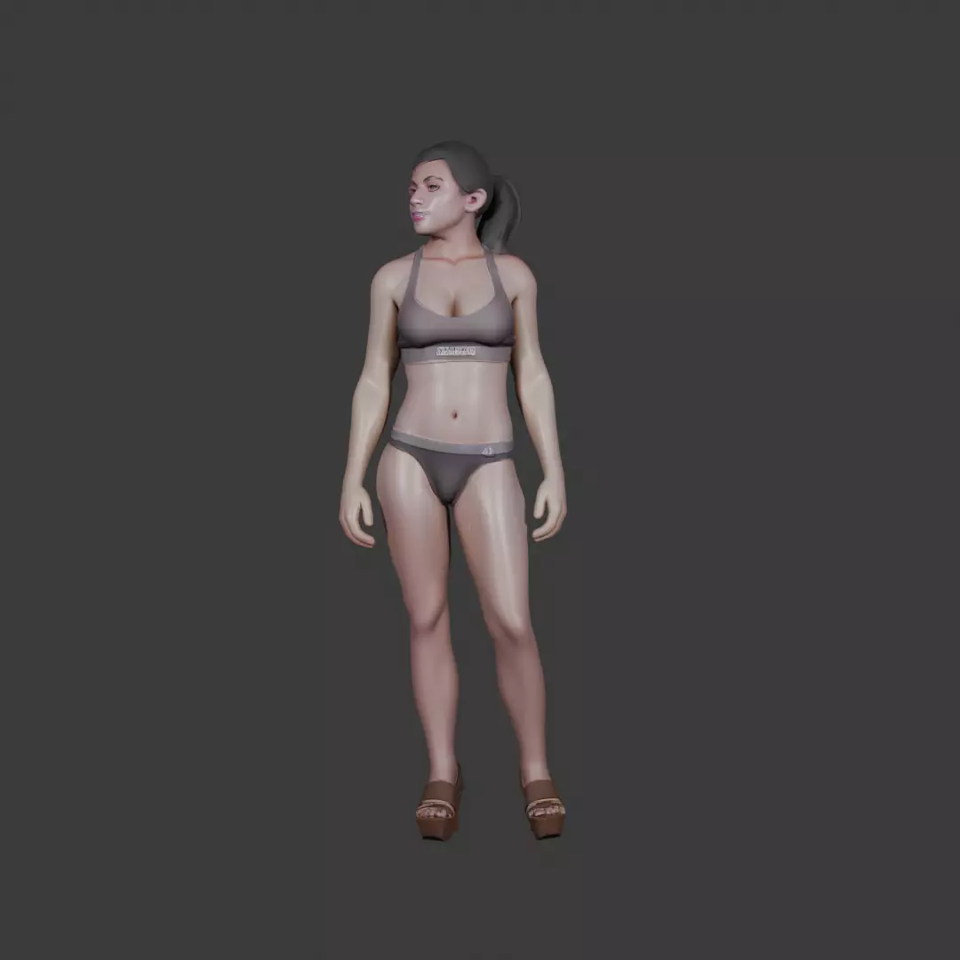 Female Character Stylized 3D Model 3D model_2