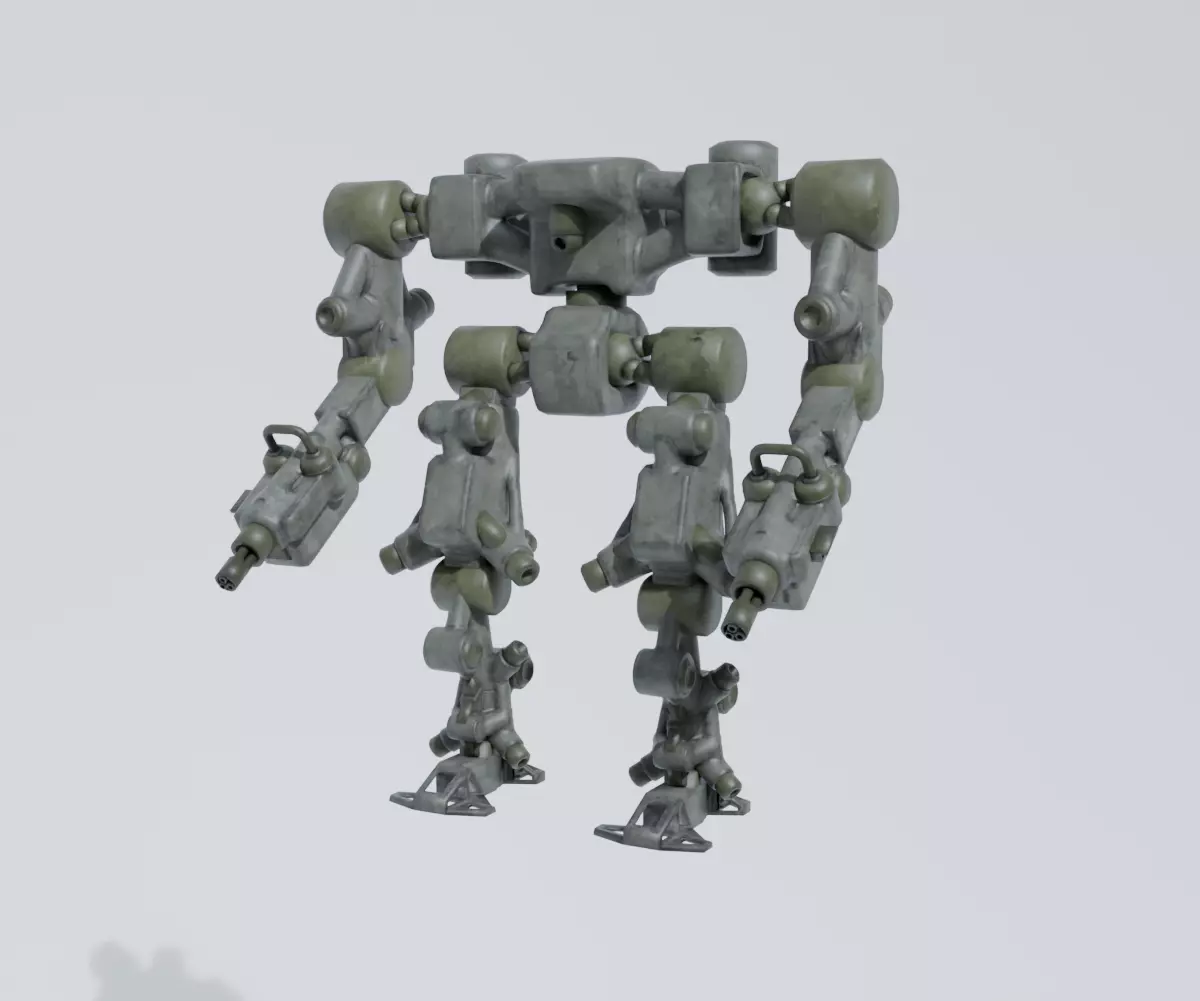 Mecha - Prototype 008 Low-poly 3D model_2