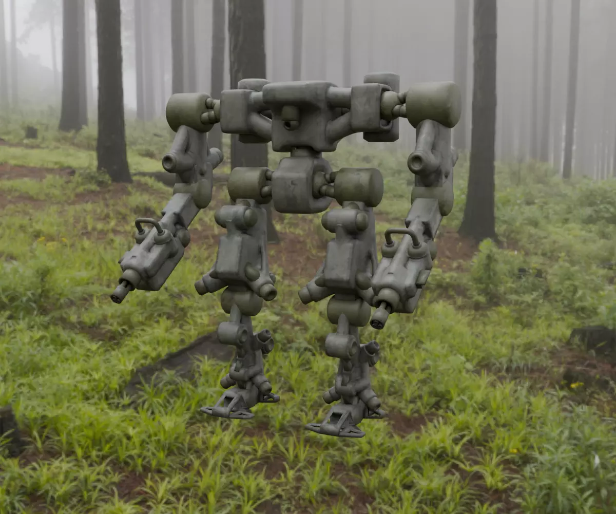 Mecha - Prototype 008 Low-poly 3D model_9