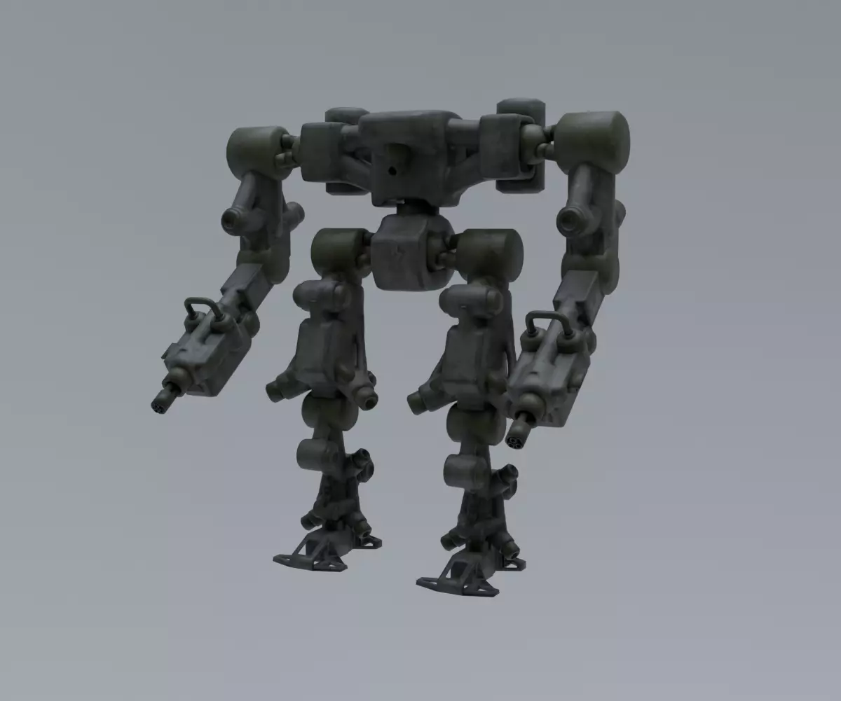Mecha - Prototype 008 Low-poly 3D model_3