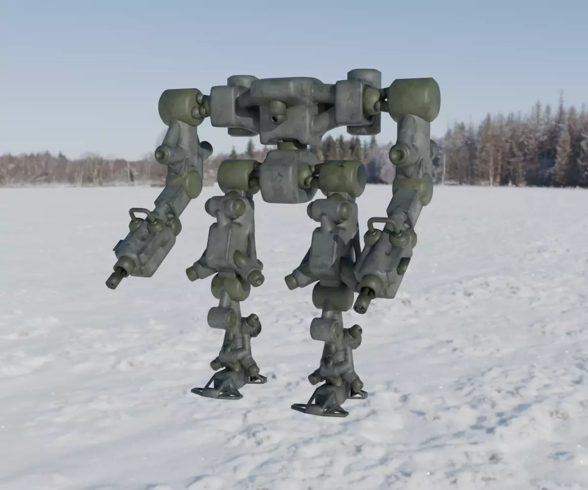 Mecha - Prototype 008 Low-poly 3D model_10