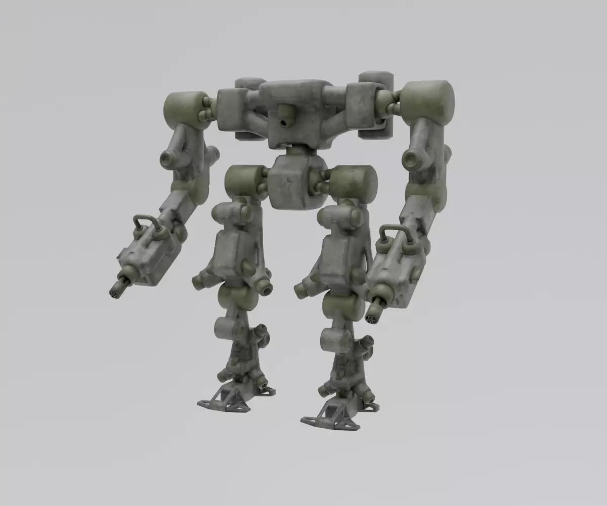 Mecha - Prototype 008 Low-poly 3D model_4
