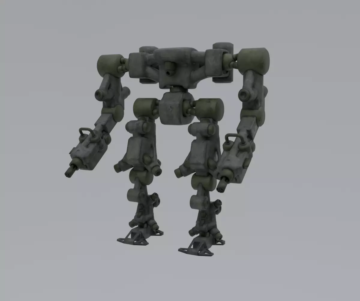 Mecha - Prototype 008 Low-poly 3D model_0