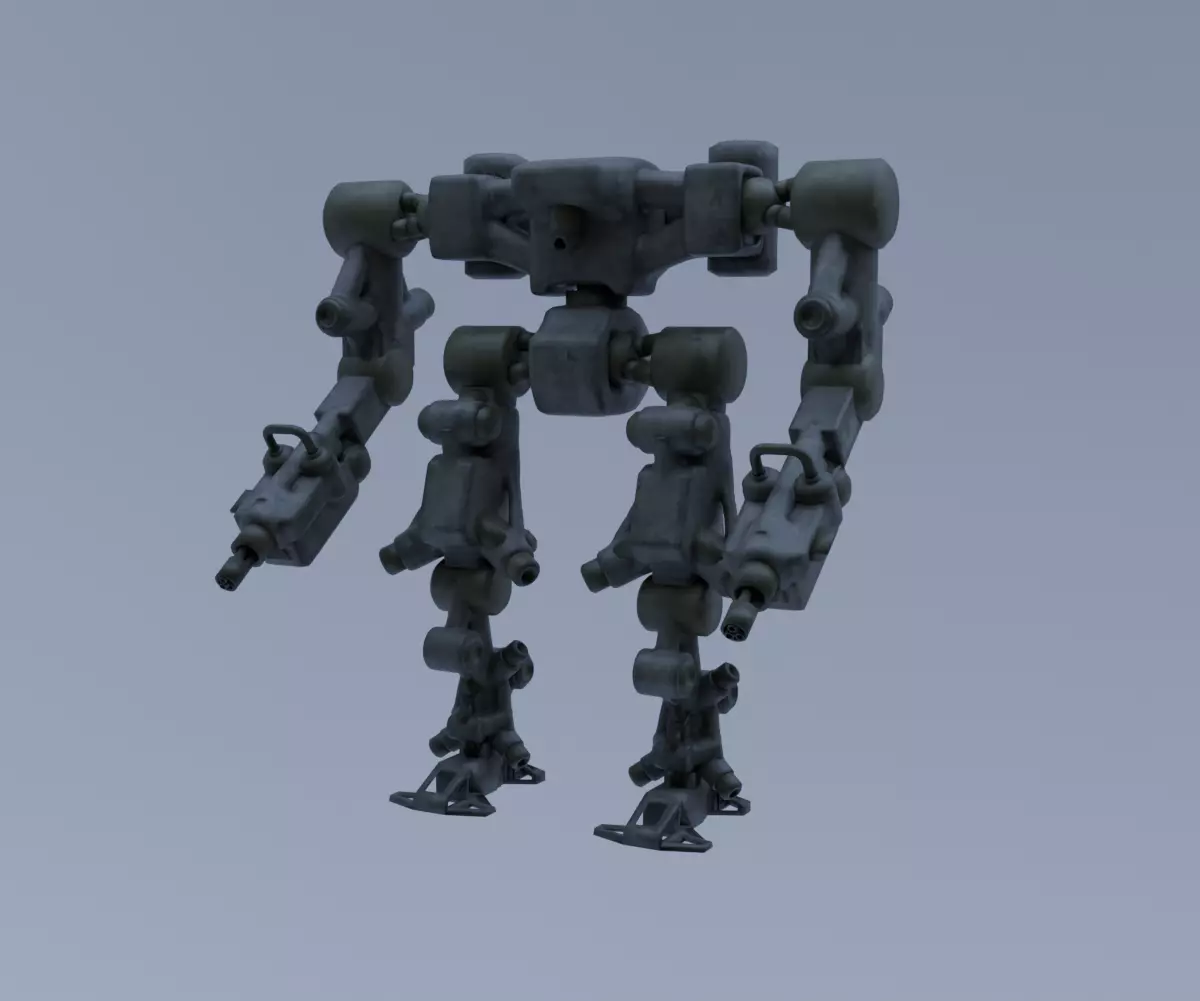 Mecha - Prototype 008 Low-poly 3D model_1