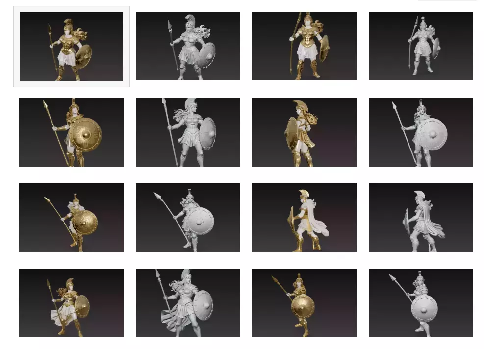 Divine Shieldmaidens - Mythic Warrior Sculpture Collection _0