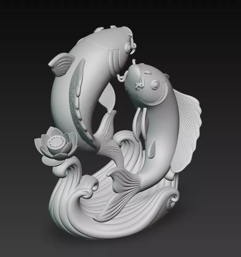 Feng Shui Koi Harmony Collection - Lucky Twin Fish Sculptures _21