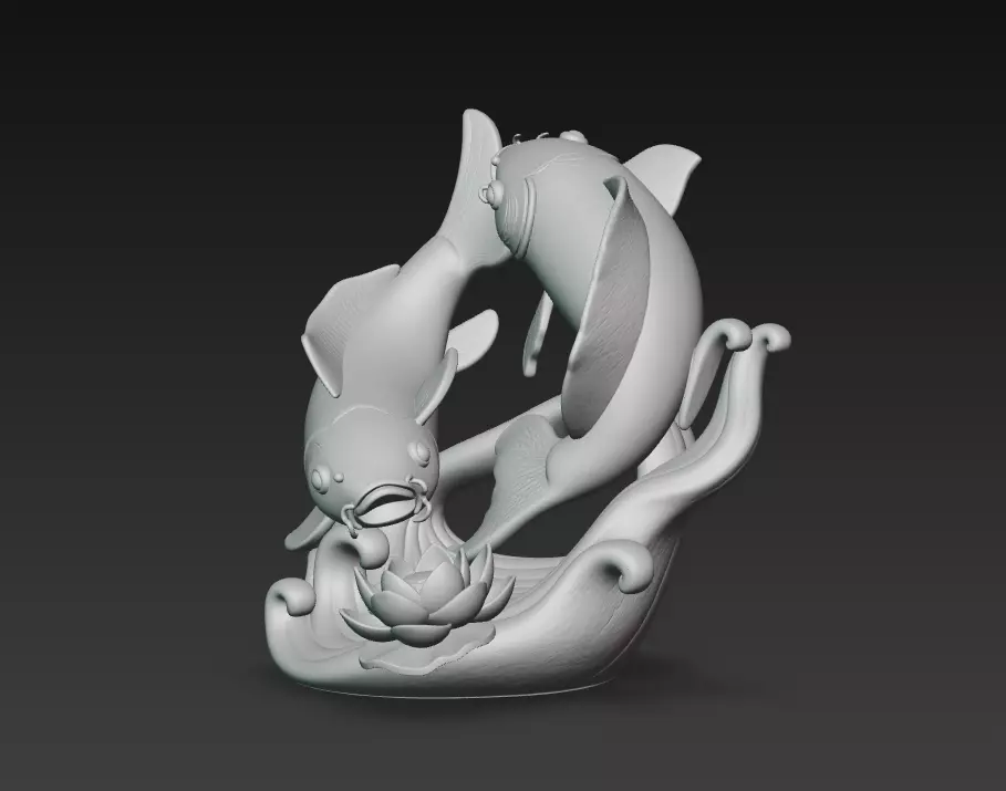 Feng Shui Koi Harmony Collection - Lucky Twin Fish Sculptures _8