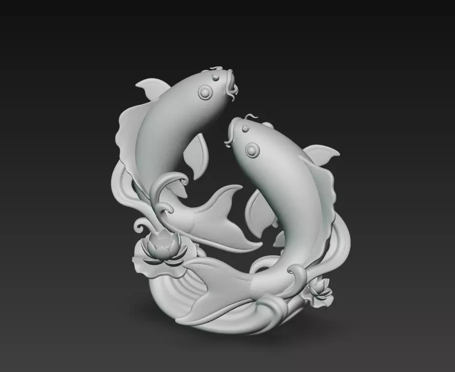 Feng Shui Koi Harmony Collection - Lucky Twin Fish Sculptures _11