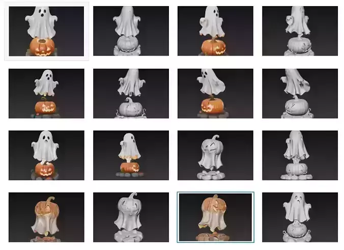 Cute Halloween Ghost Lanterns - Spooky Mini Sculpture Pack