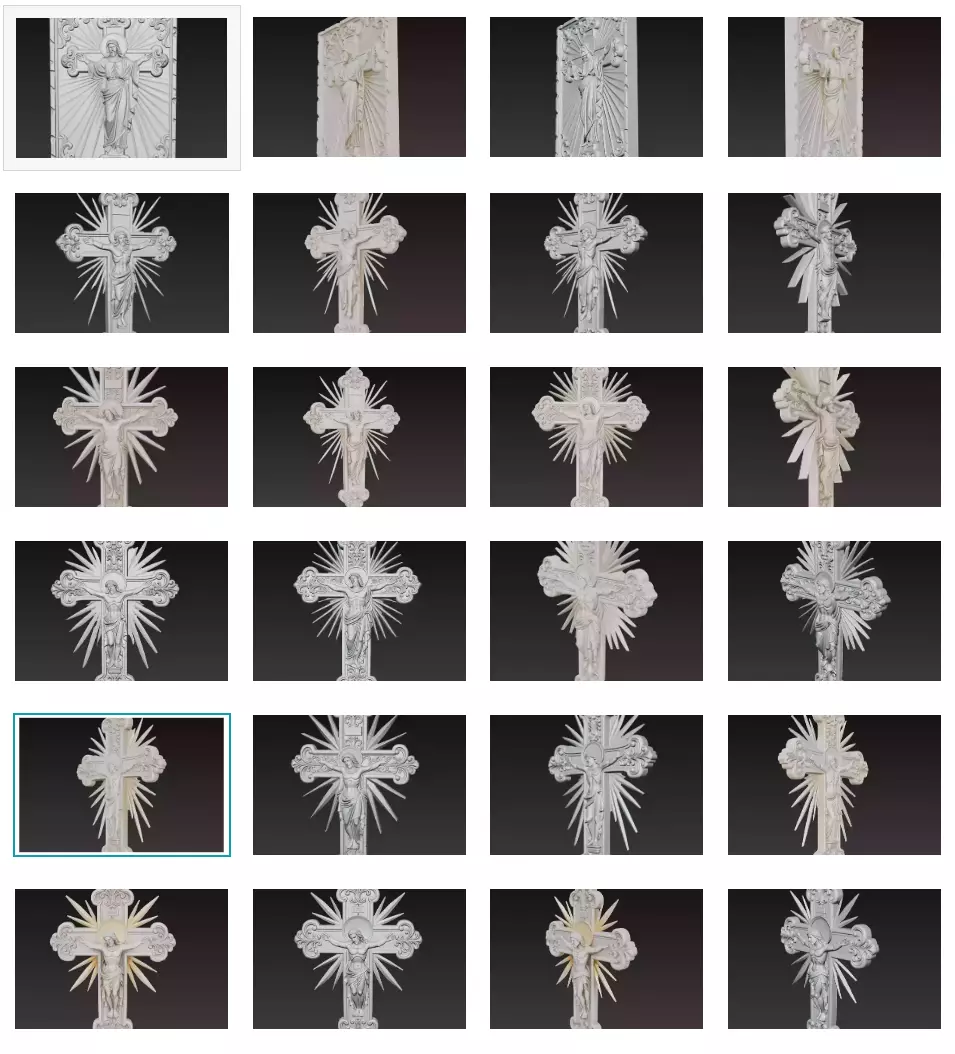 Sacred Radiant Cross Collection -Jesus Relief Pack 6 Models _0