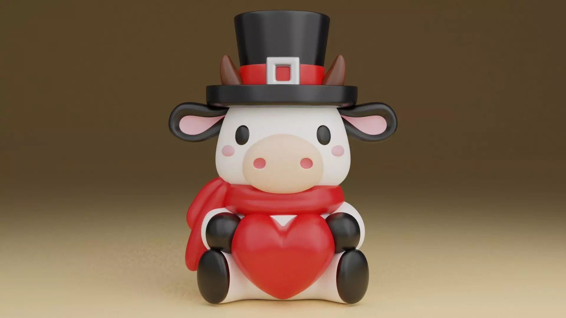 Christmas cow 05 3D print model_0