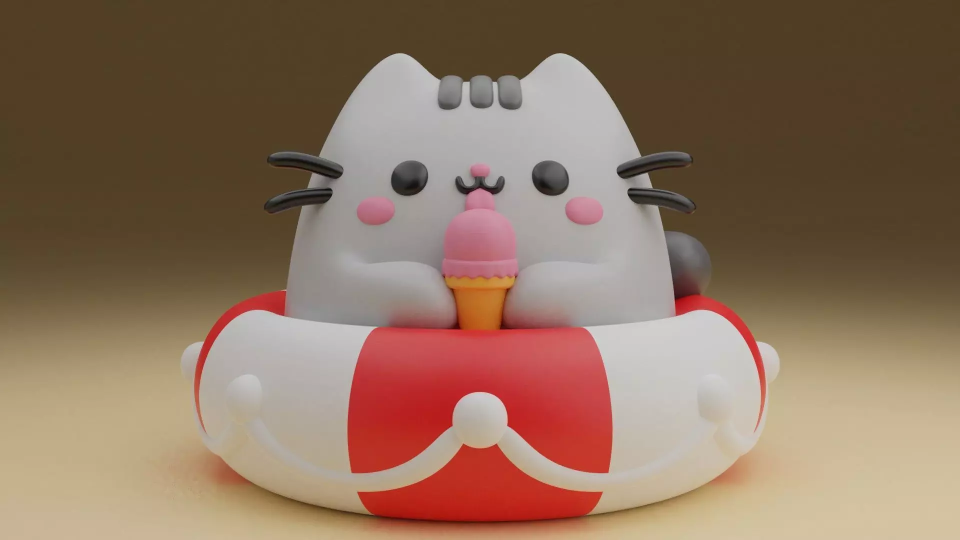 Summer cat 58 3D print model_0