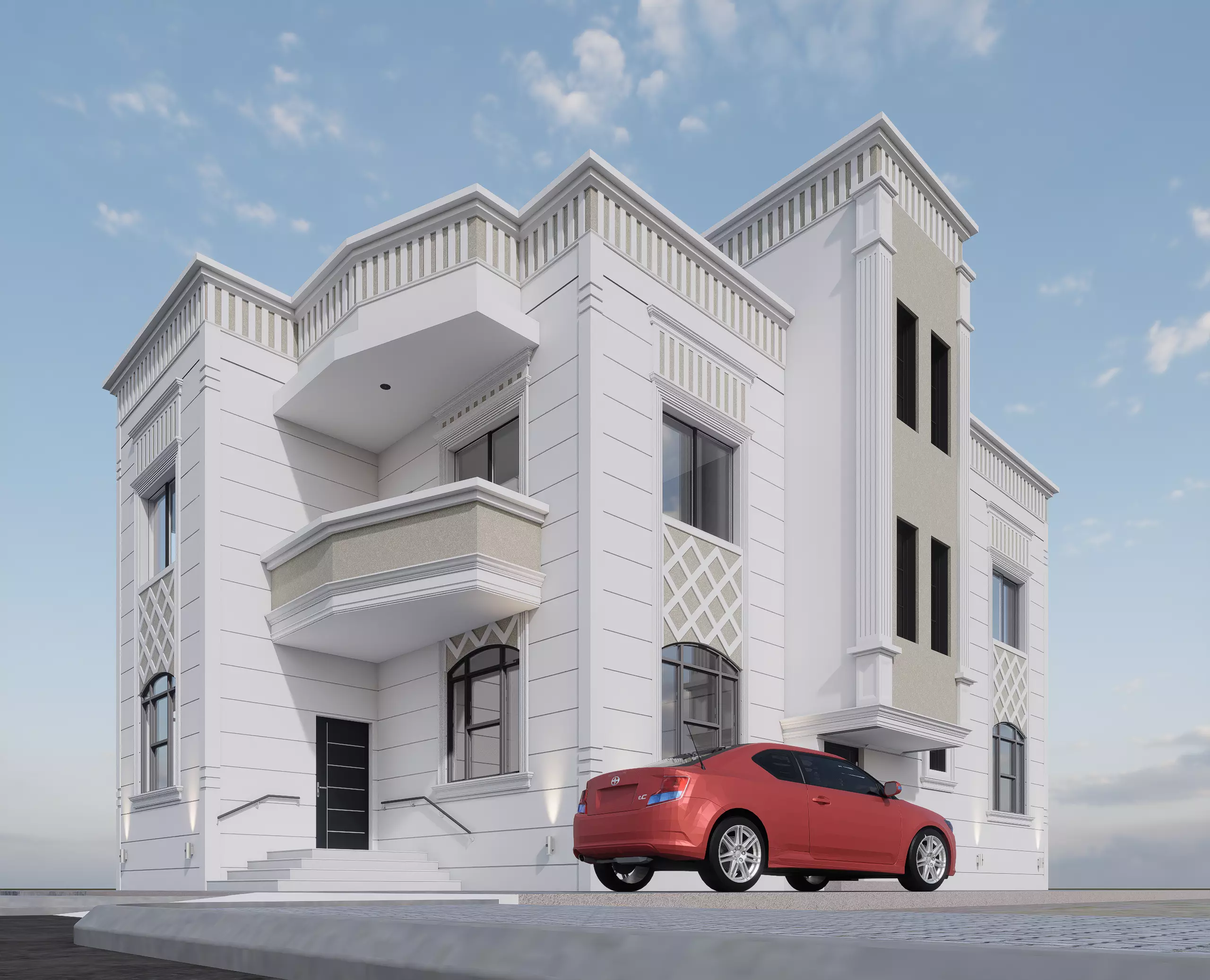 Luxury Neo Classical Villa I revit-D5-FBX-DWG-OBJ-STL-ACIS 3D model_2