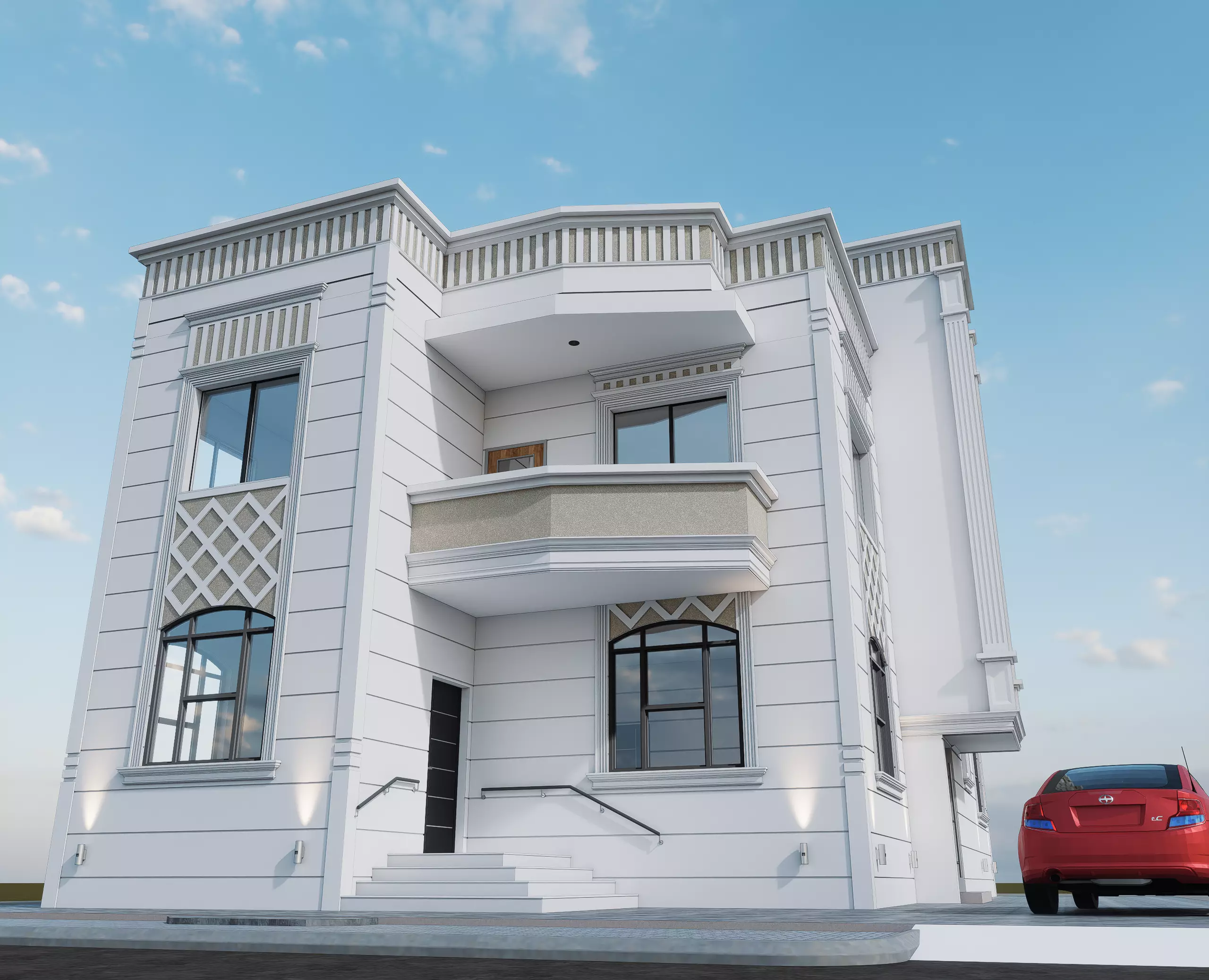 Luxury Neo Classical Villa I revit-D5-FBX-DWG-OBJ-STL-ACIS 3D model_7