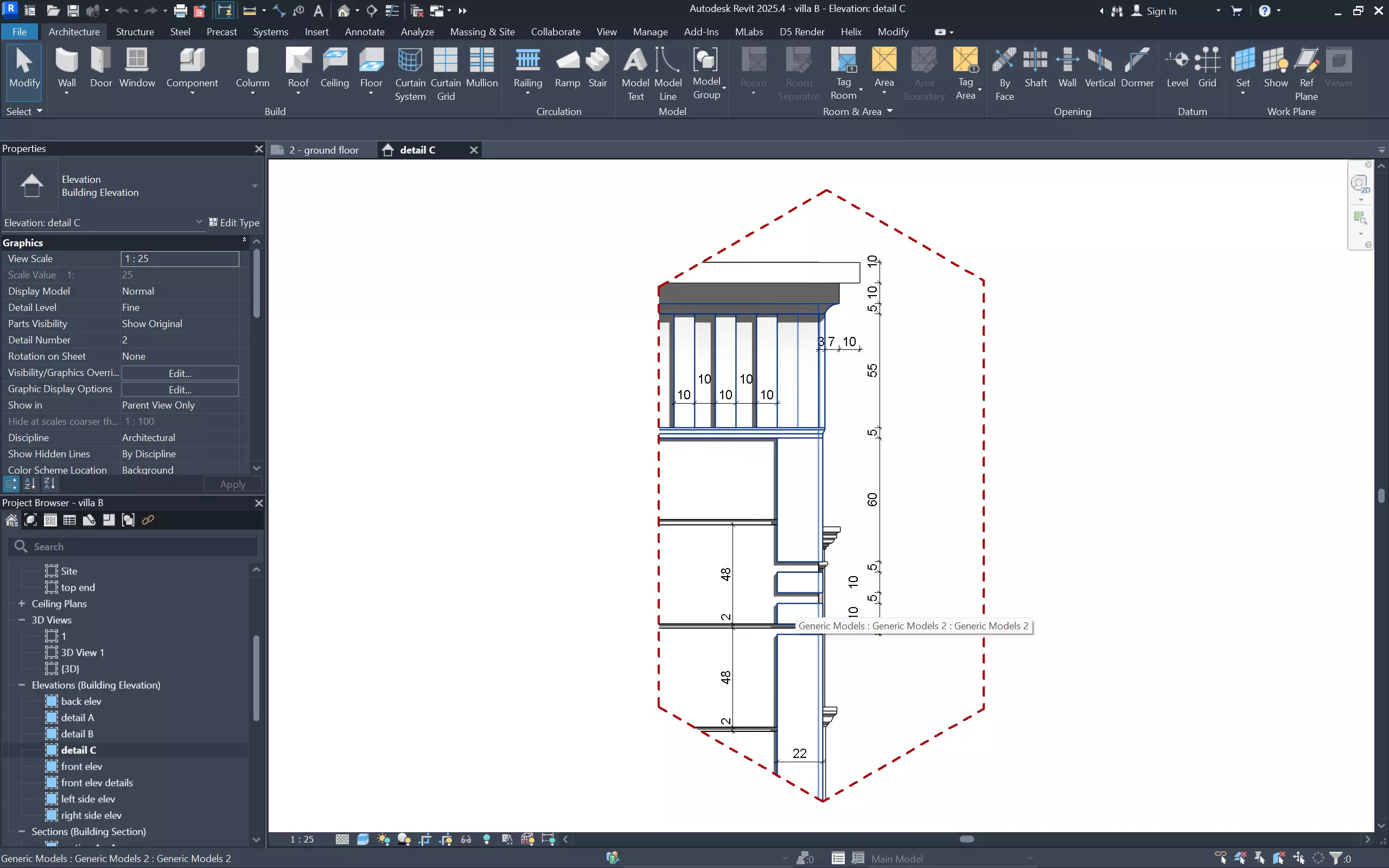 Luxury Neo Classical Villa I revit-D5-FBX-DWG-OBJ-STL-ACIS 3D model_14