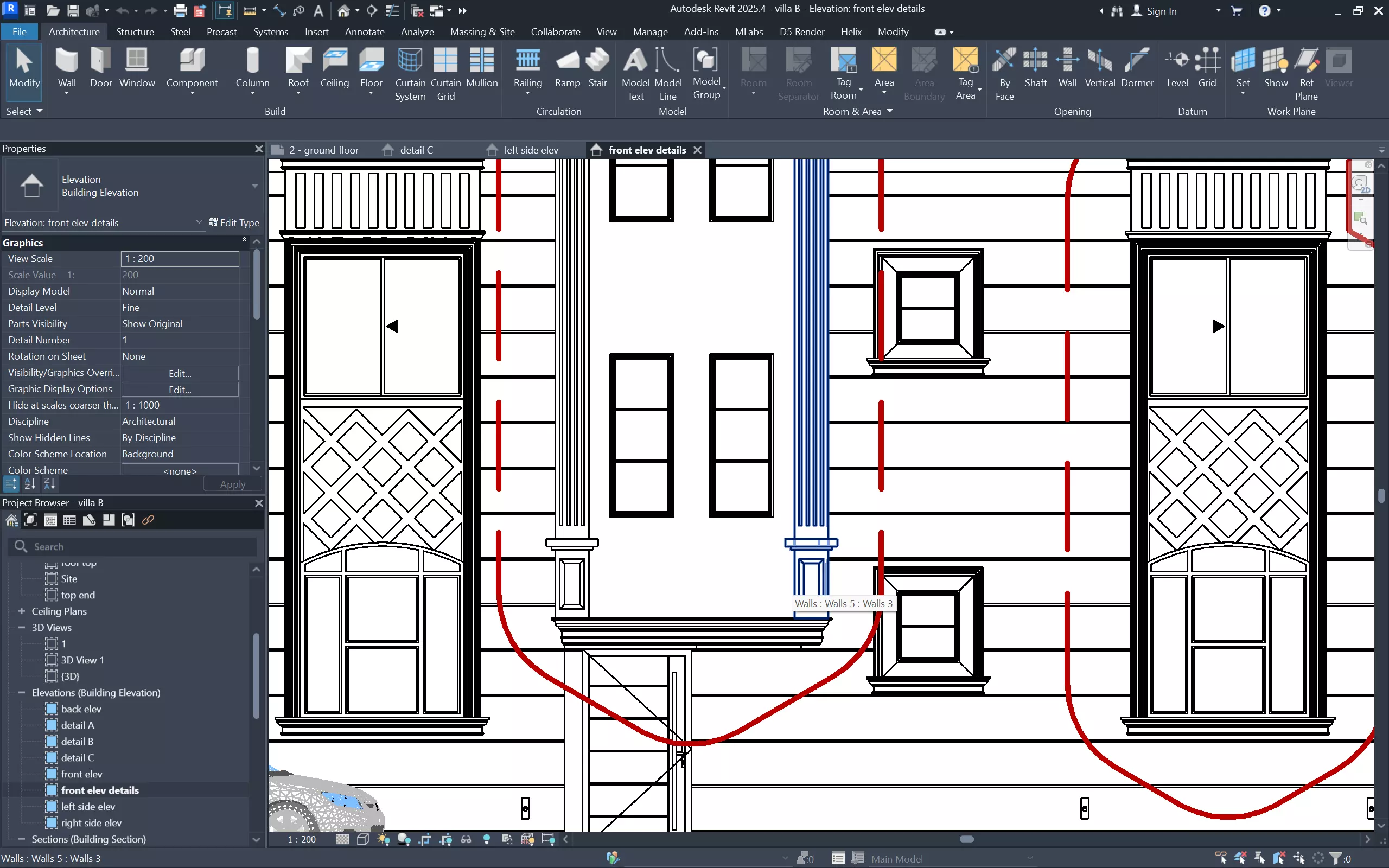 Luxury Neo Classical Villa I revit-D5-FBX-DWG-OBJ-STL-ACIS 3D model_12