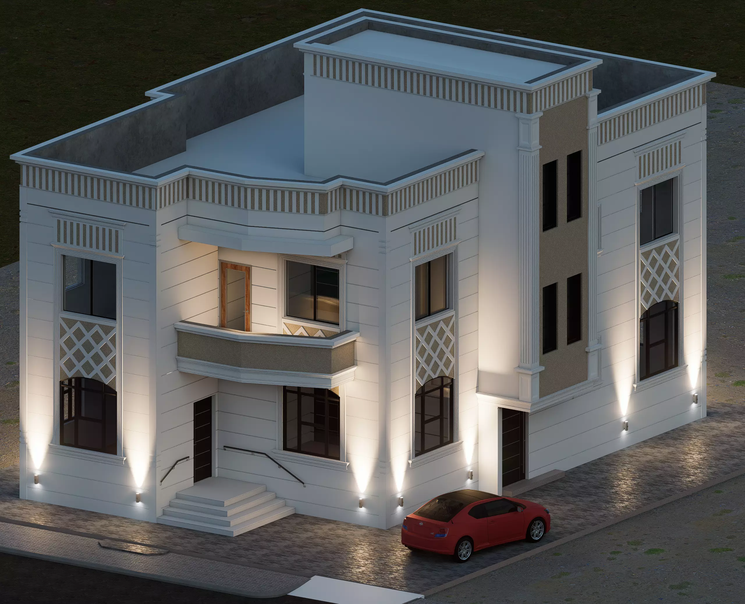 Luxury Neo Classical Villa I revit-D5-FBX-DWG-OBJ-STL-ACIS 3D model_8