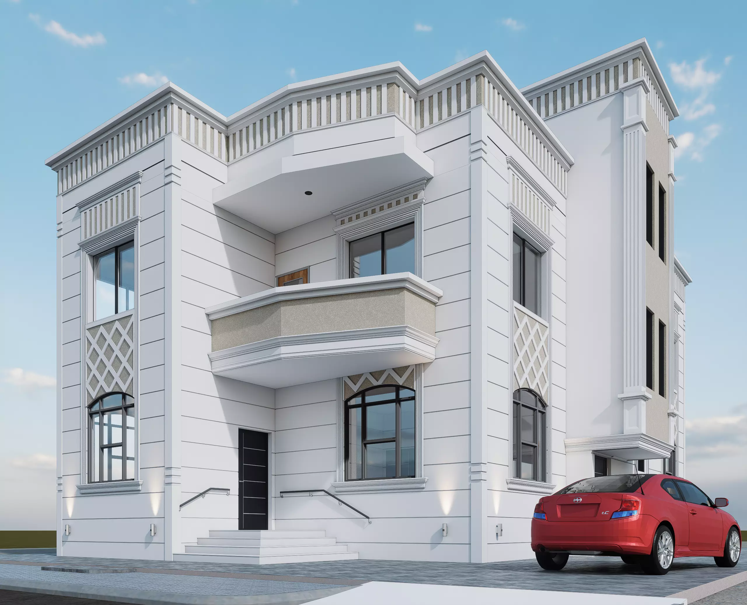 Luxury Neo Classical Villa I revit-D5-FBX-DWG-OBJ-STL-ACIS 3D model_11