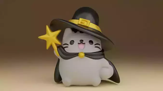 Halloween wizard cat 45