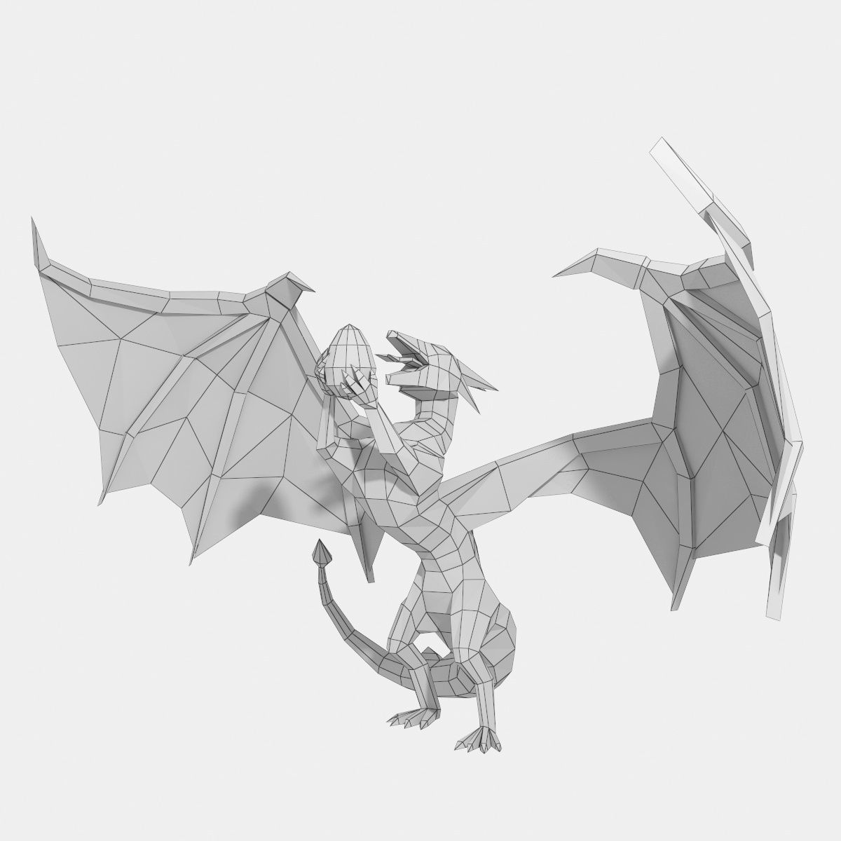 Dragon low poly style Low-poly 3D model_8