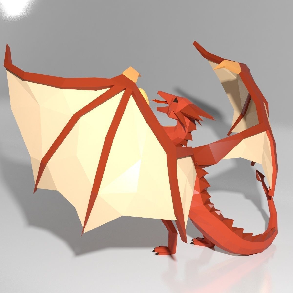 Dragon low poly style Low-poly 3D model_4