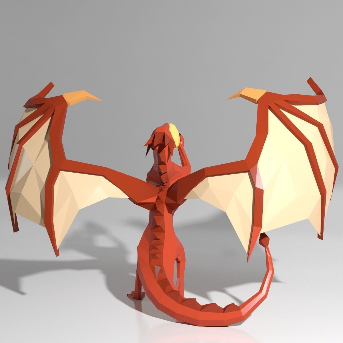 Dragon low poly style Low-poly 3D model_5