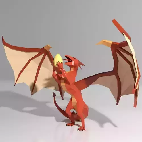 Dragon low poly style Low-poly 3D model