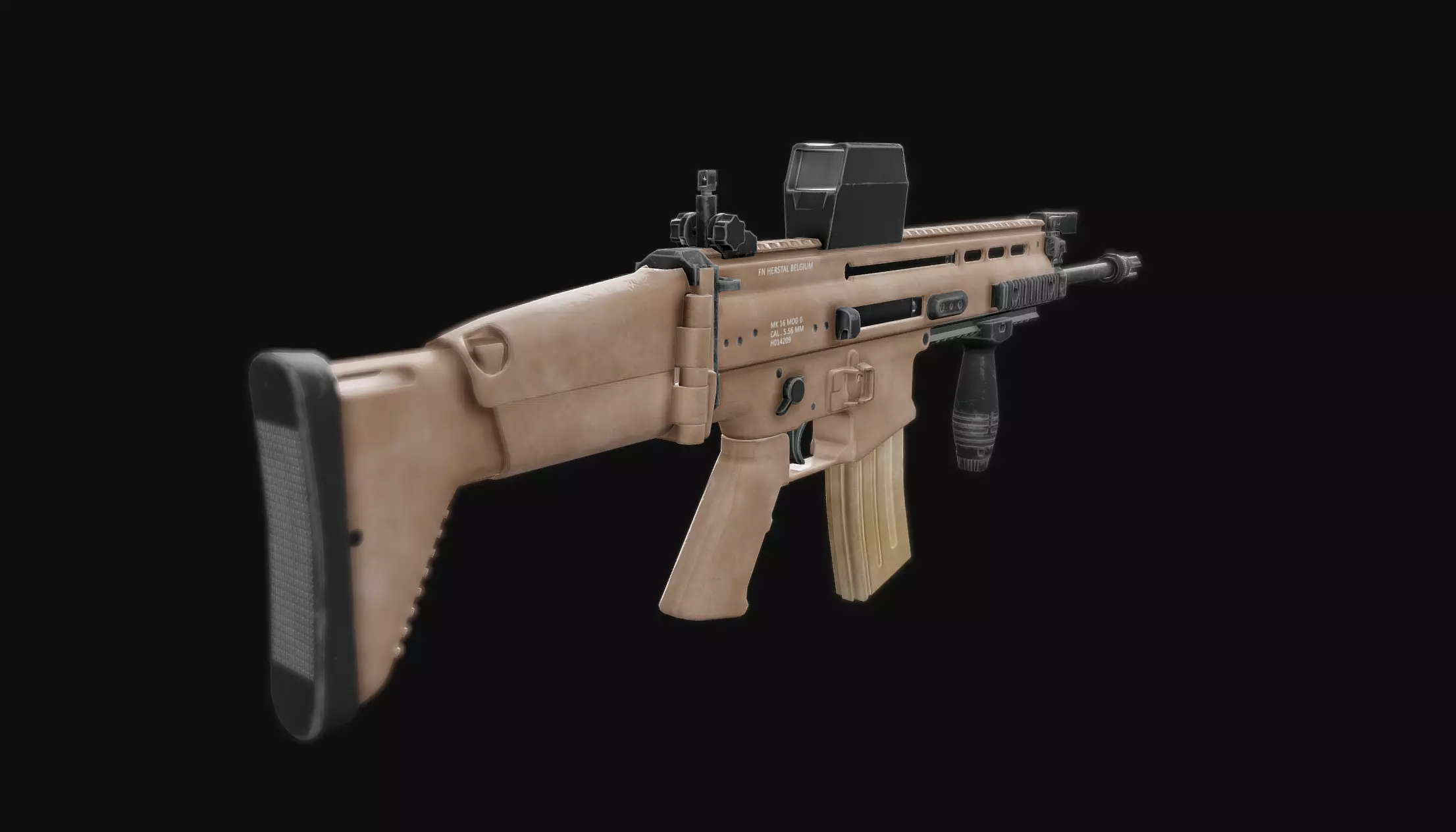 SCAR-L Low-poly 3D model_2