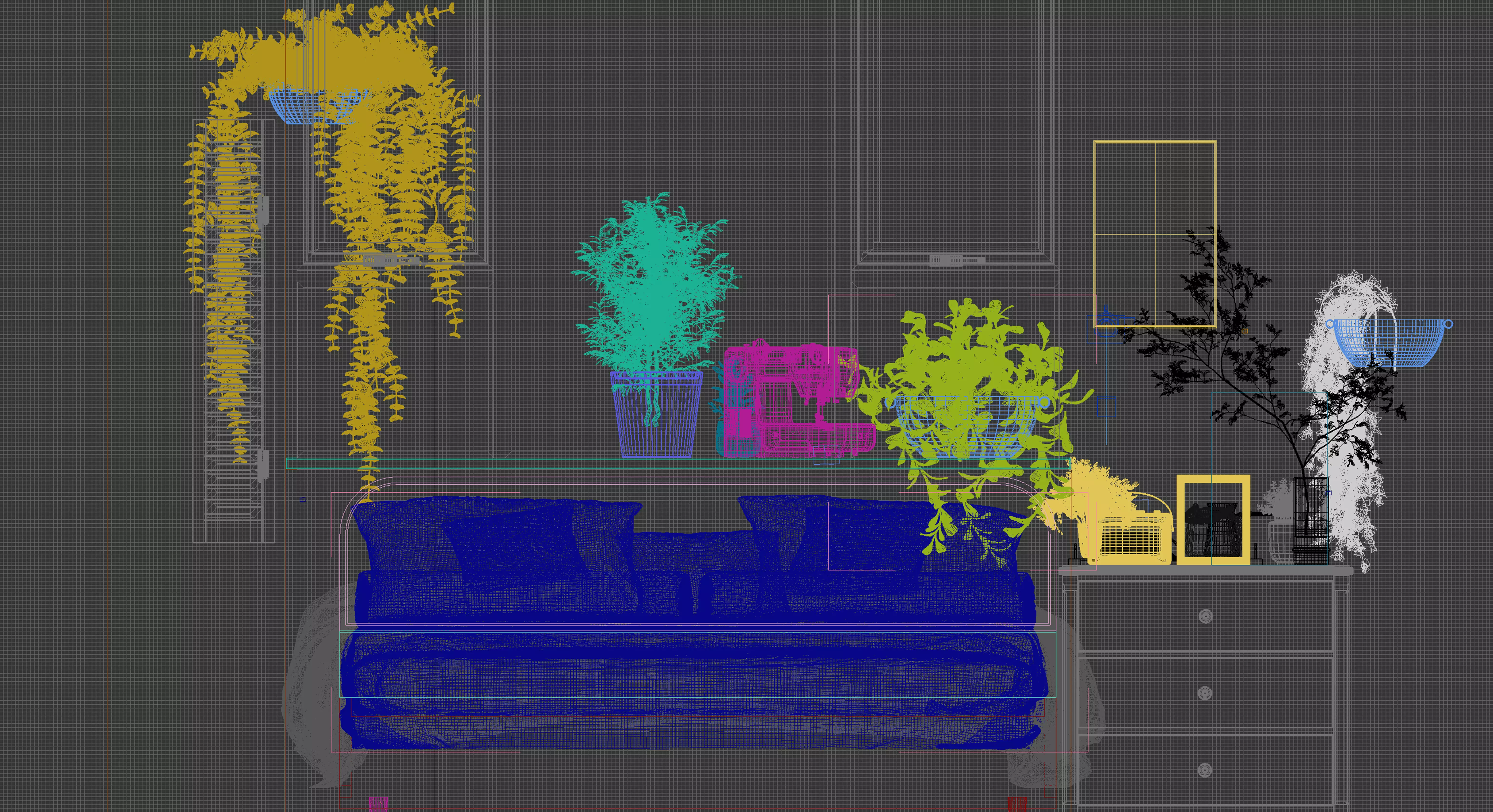 Modern Nordic Home Bedroom 3D print model_4