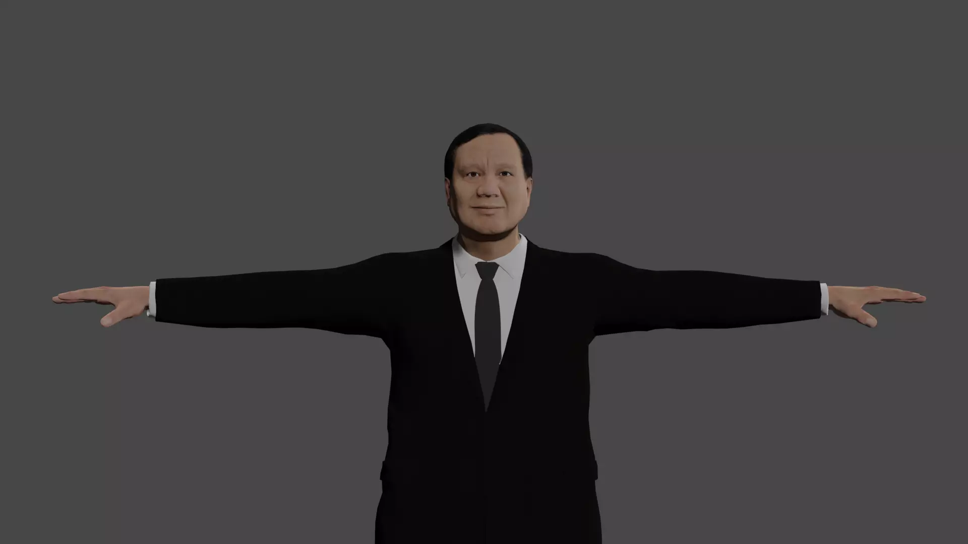 Prabowo indonesia president Low-poly 3D model_0